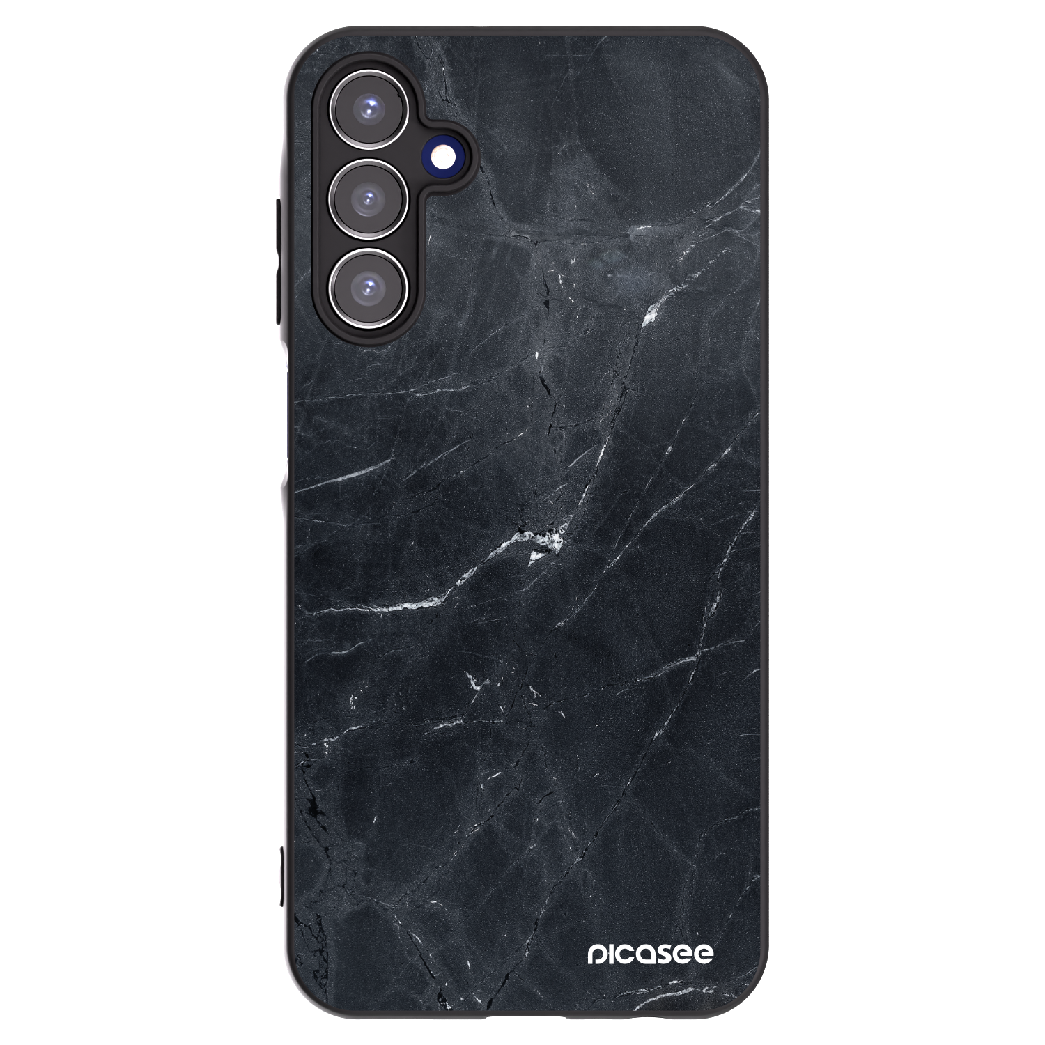Picasee silikonový černý obal pro Samsung Galaxy A15 A155F 4G - Black marble
