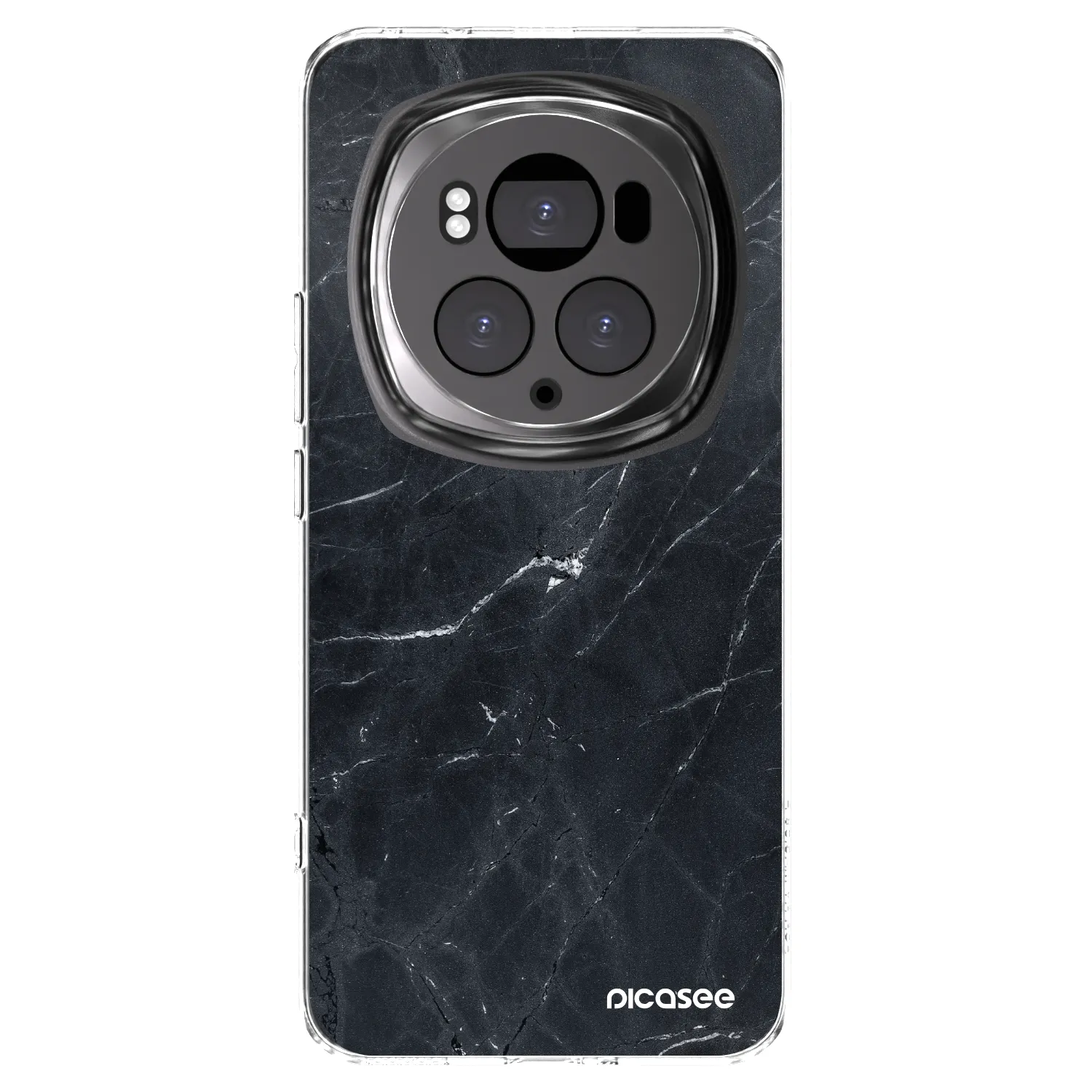 Picasee silikonový průhledný obal pro Honor Magic6 Pro - Black marble