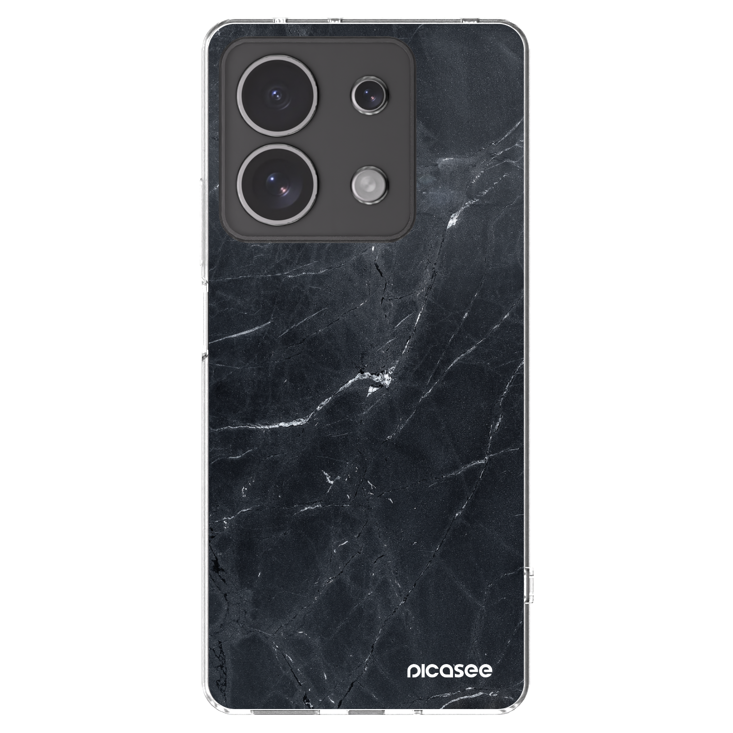 Picasee silikonový průhledný obal pro Xiaomi Redmi Note 13 4G - Black marble