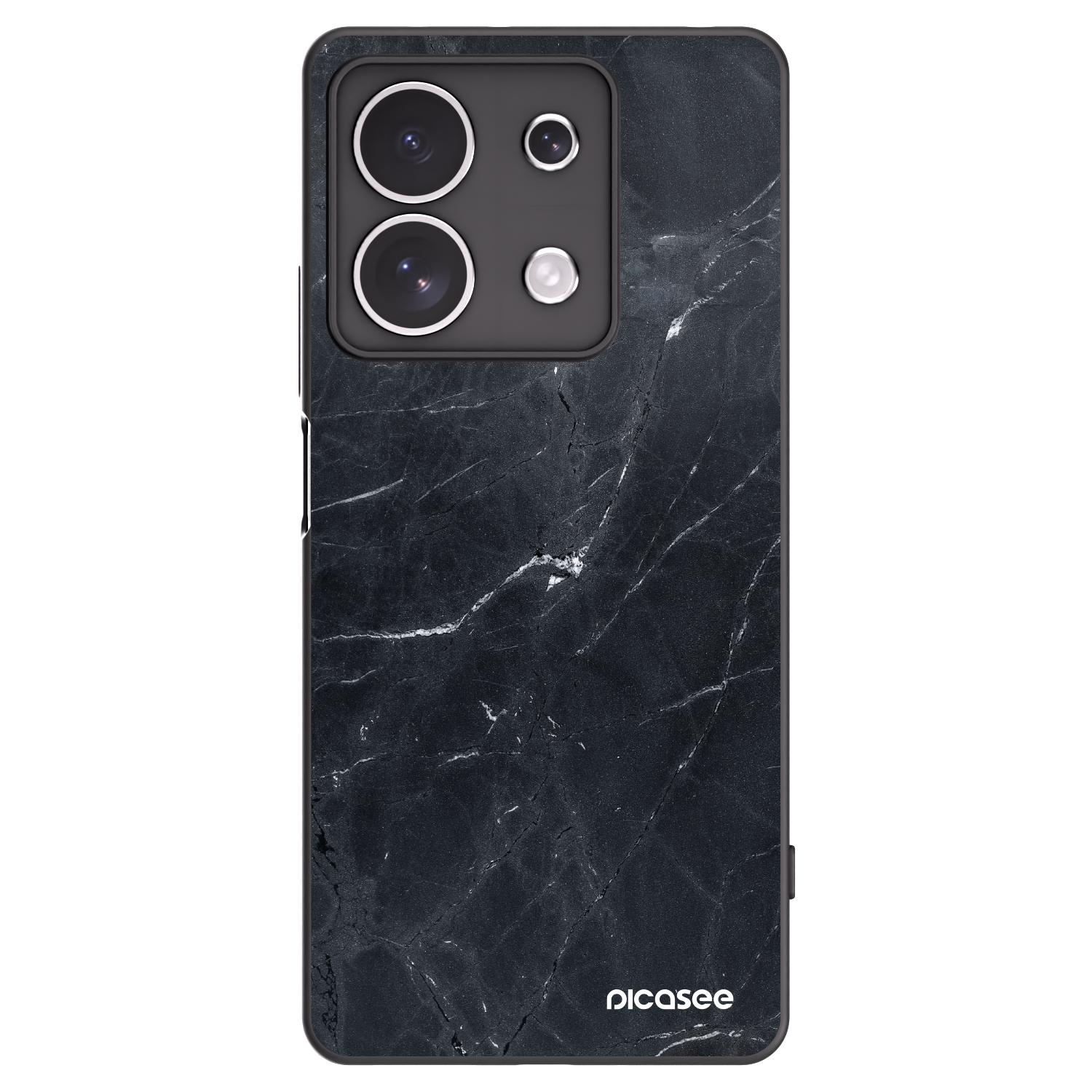 Picasee silikonový černý obal pro Xiaomi Redmi Note 13 4G - Black marble