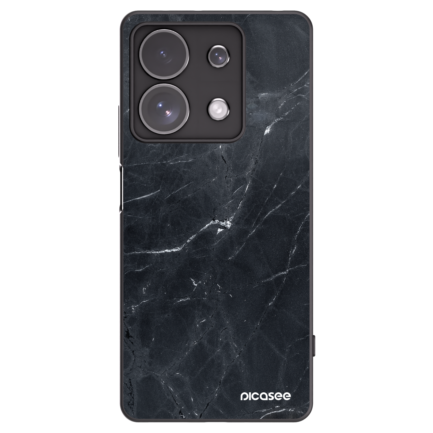 Picasee silikonový černý obal pro Xiaomi Redmi Note 13 Pro 4G - Black marble