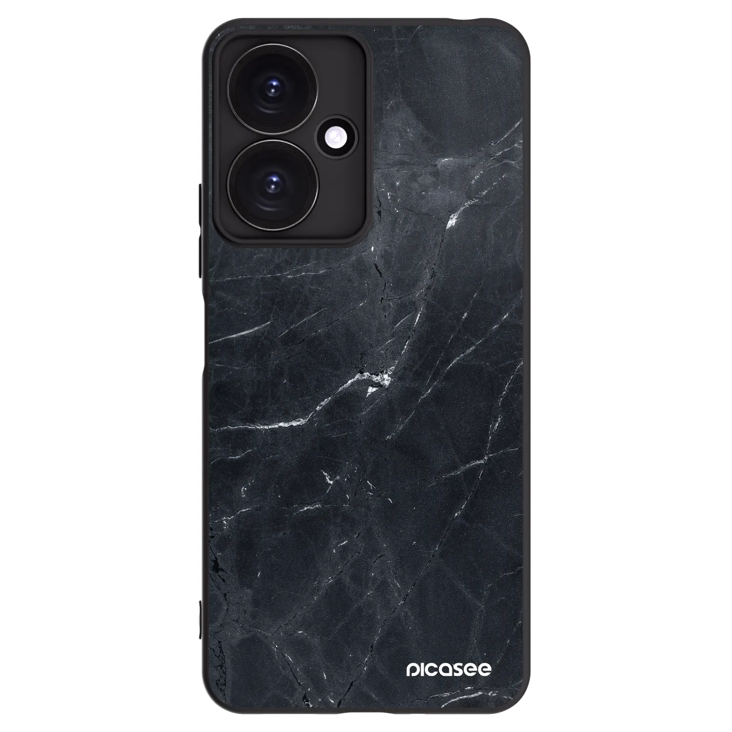 Picasee silikonový černý obal pro Xiaomi Redmi 13C 5G - Black marble