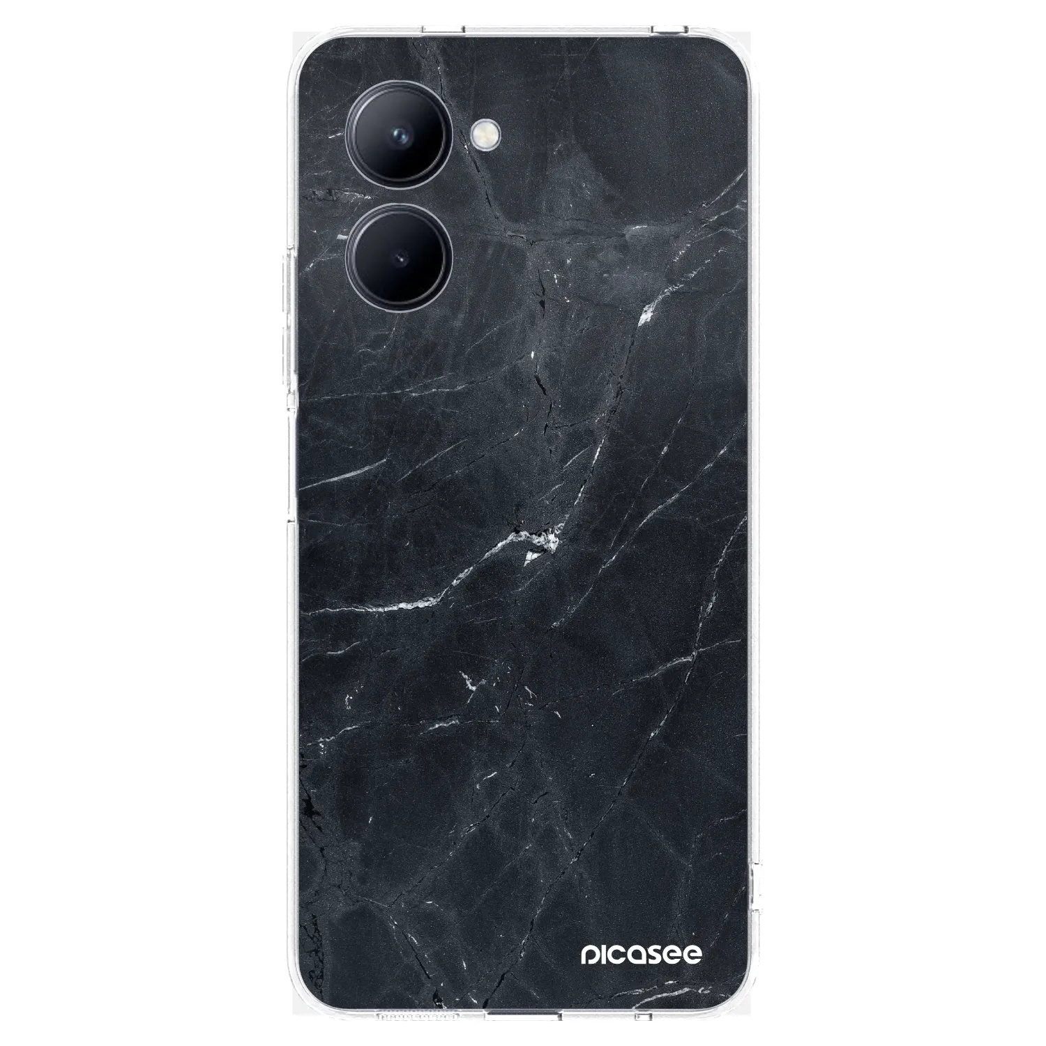 Picasee silikonový průhledný obal pro Realme C33 (2023) - Black marble
