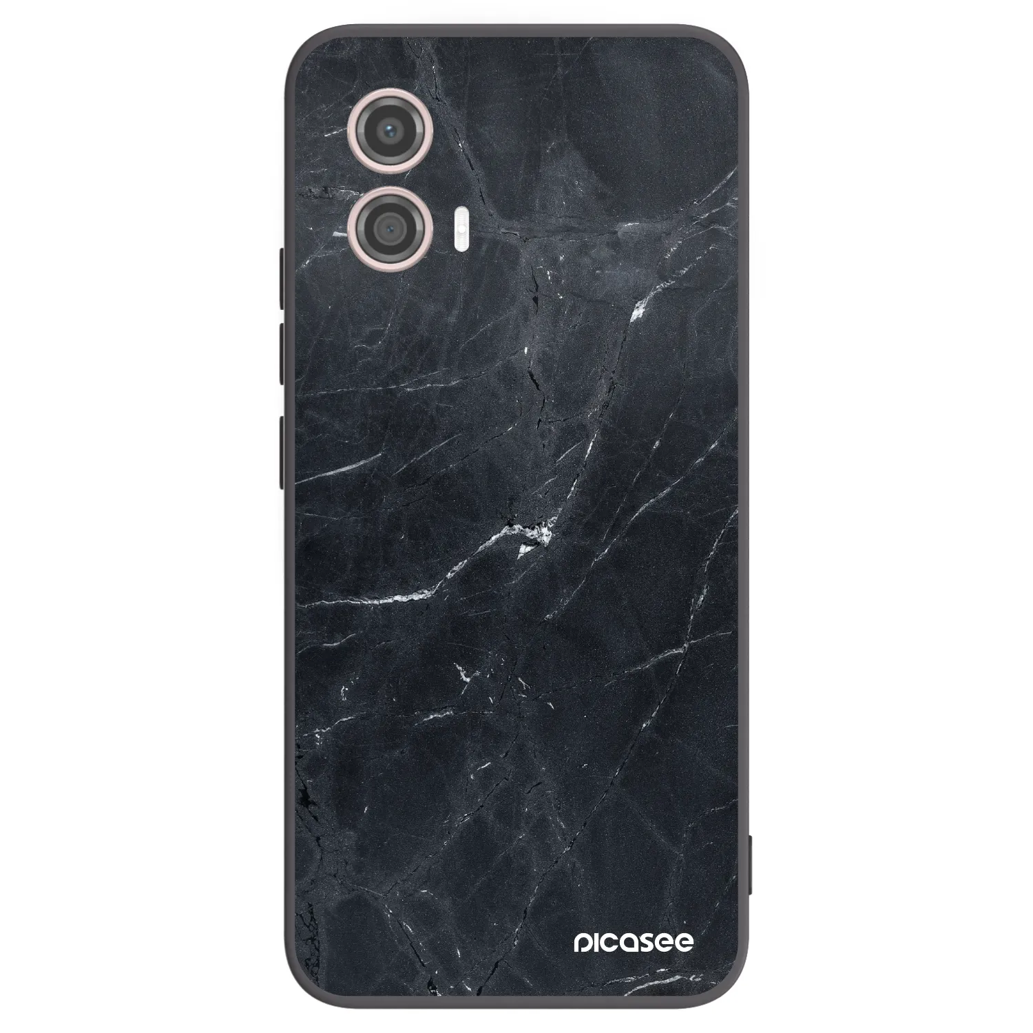 Picasee silikonový černý obal pro Motorola Moto G53 5G - Black marble