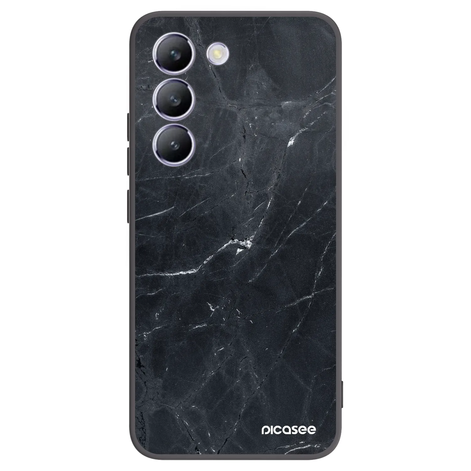 Picasee silikonový černý obal pro Vivo V40 SE 5G - Black marble