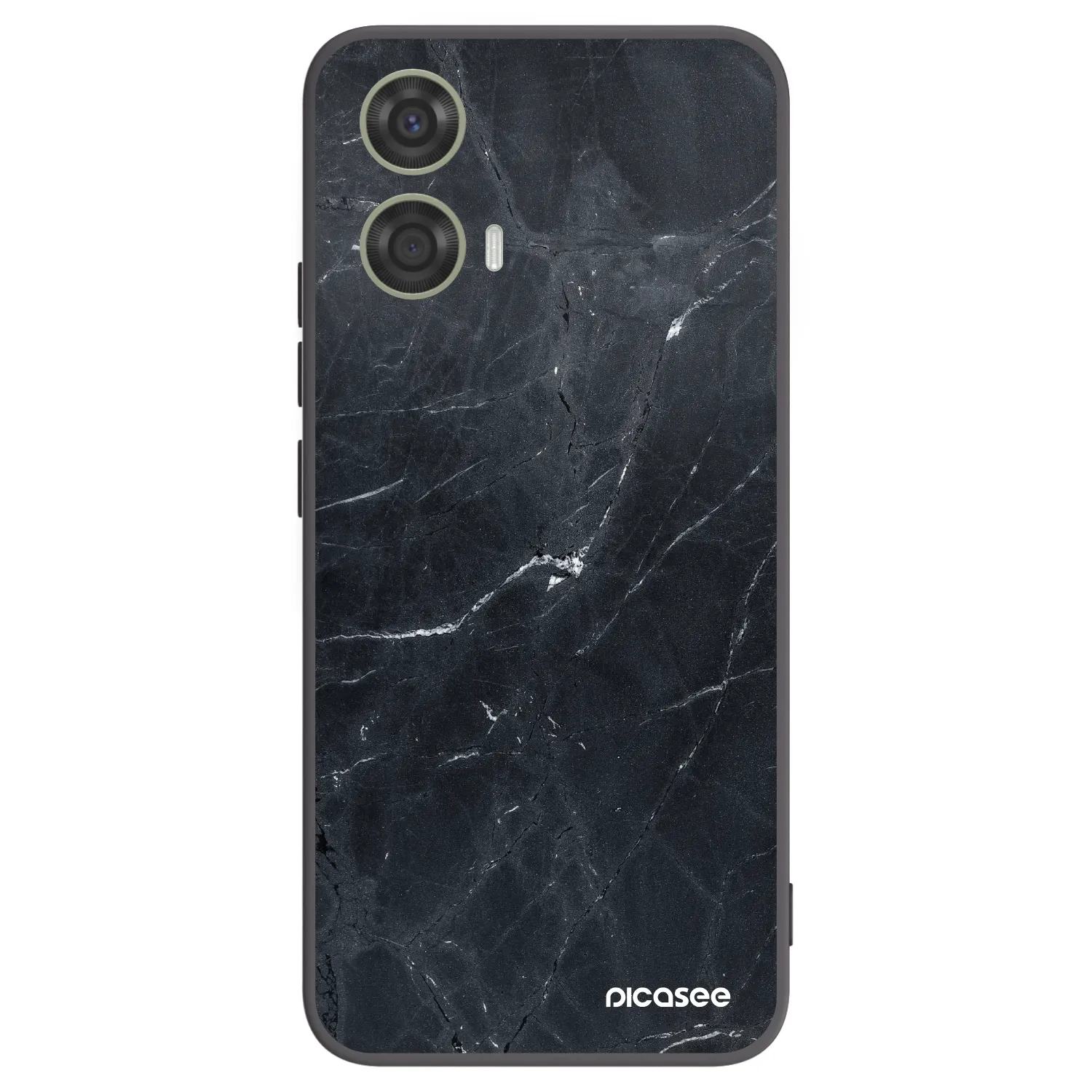 Picasee silikonový černý obal pro Motorola Moto G24 - Black marble