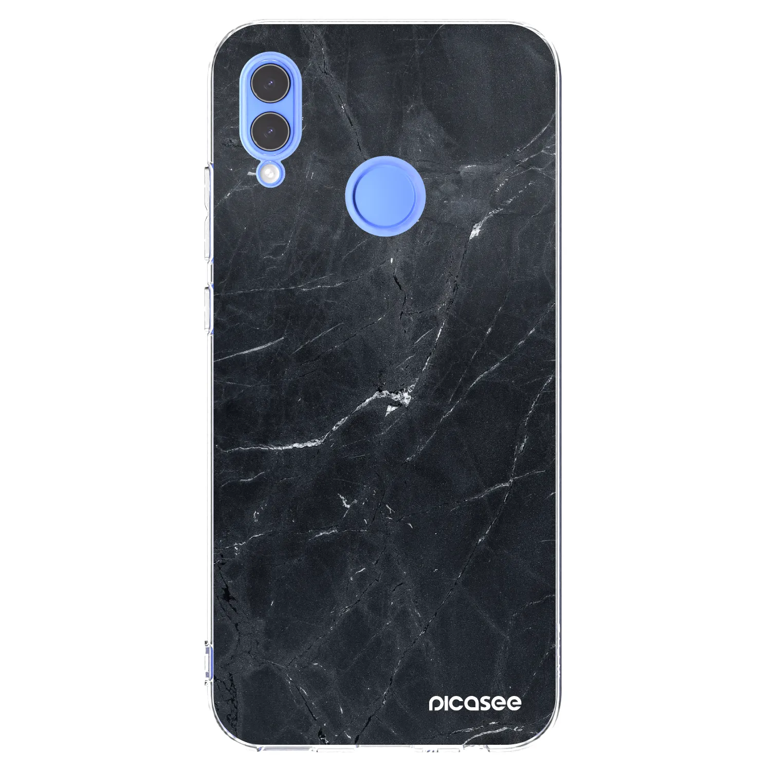 Picasee silikonový průhledný obal pro Huawei P Smart 2019 - Black marble