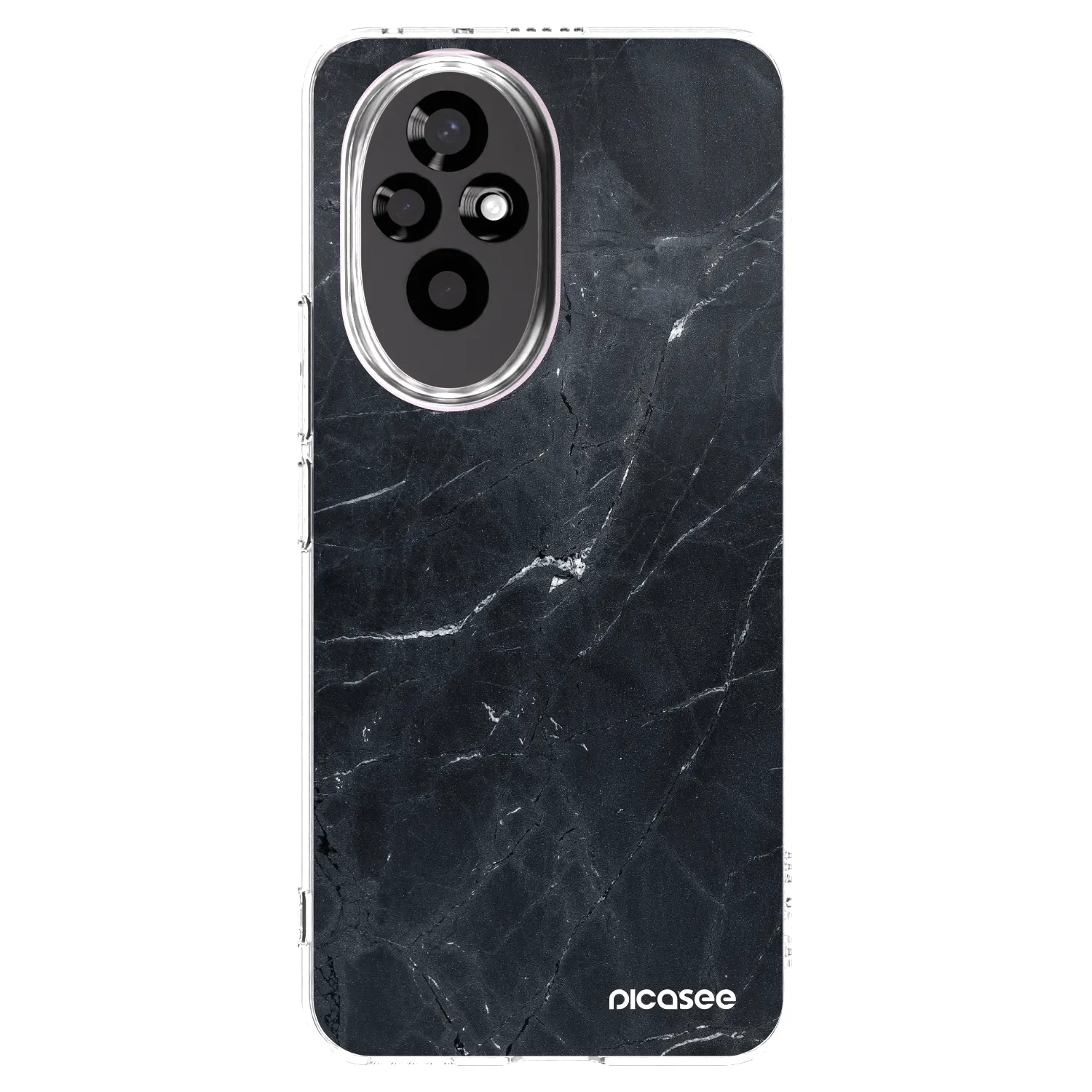 Picasee silikonový průhledný obal pro Honor 200 5G - Black marble