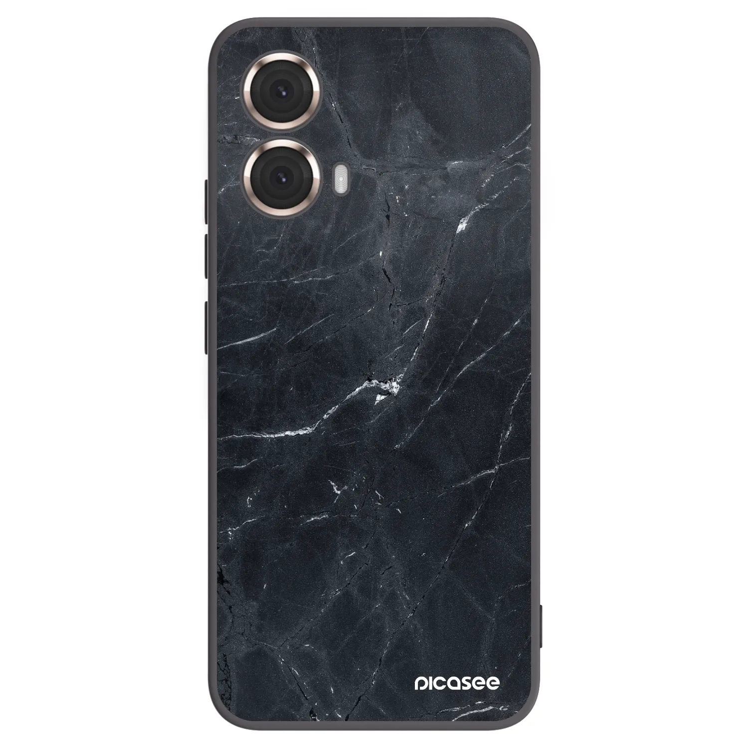 Picasee silikonový černý obal pro Motorola Moto G85 - Black marble