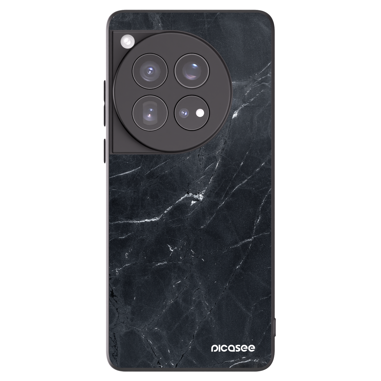 Picasee silikonový černý obal pro OnePlus 12 5G - Black marble