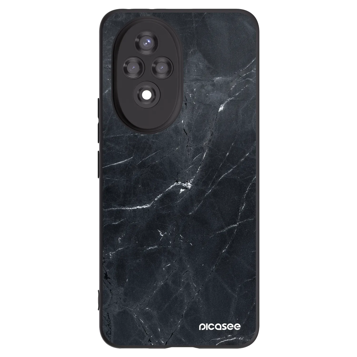 Picasee silikonový černý obal pro Honor 200 Pro 5G - Black marble