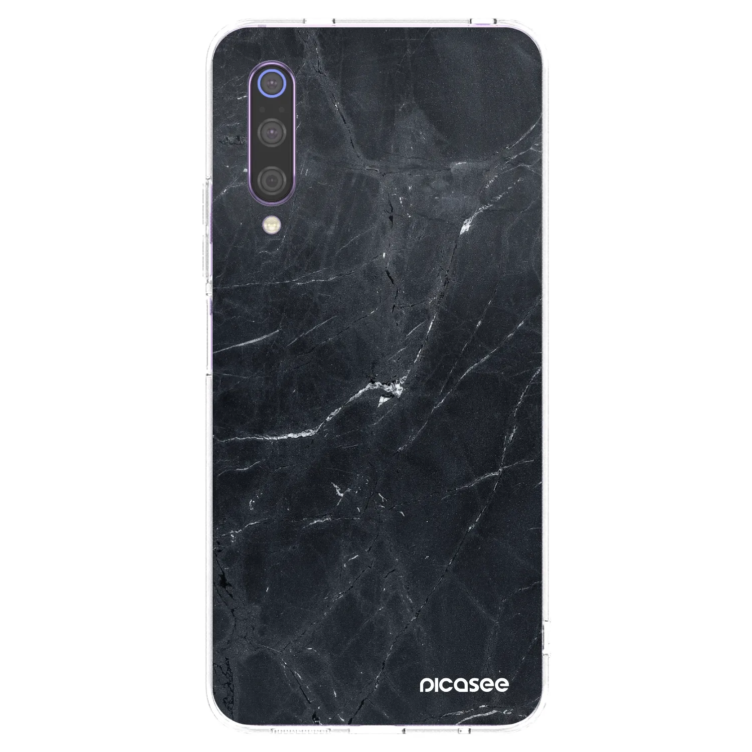 Picasee silikonový průhledný obal pro Xiaomi Mi 9 - Black marble
