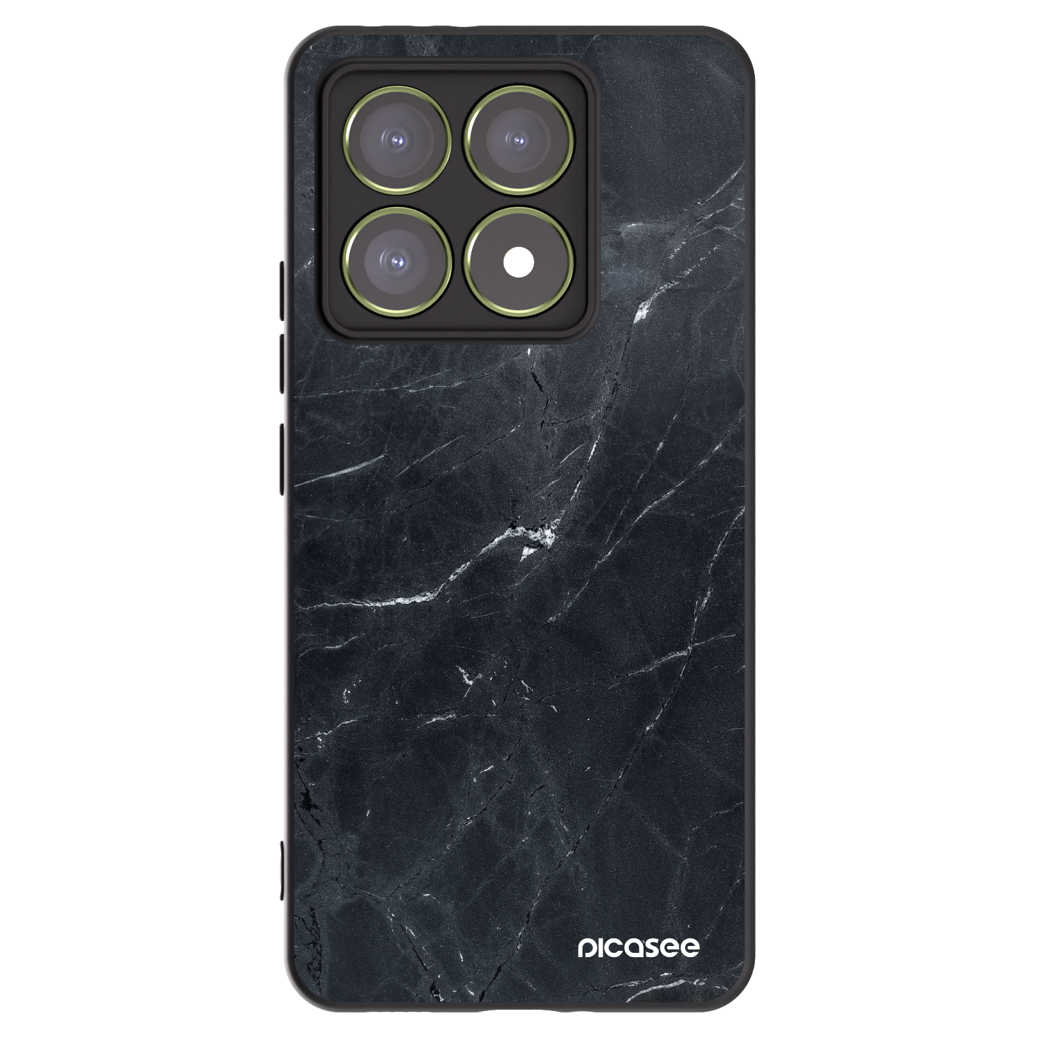 Picasee silikonový černý obal pro Xiaomi 14T - Black marble