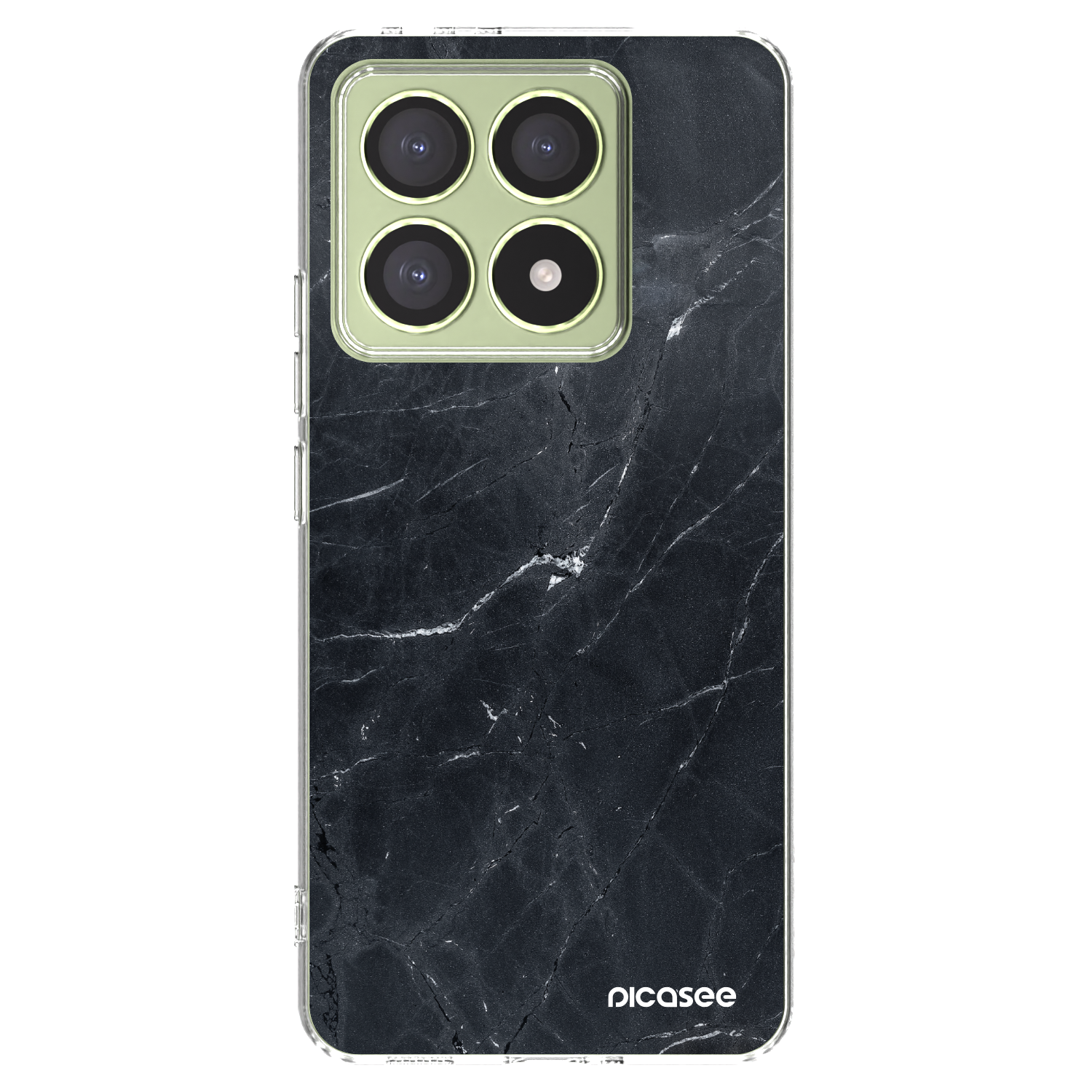 Picasee silikonový průhledný obal pro Xiaomi 14T - Black marble