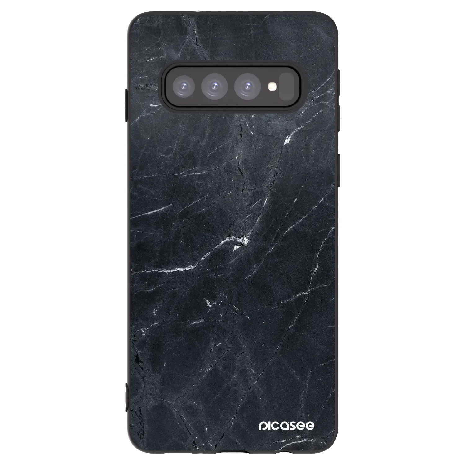 Picasee silikonový černý obal pro Samsung Galaxy S10 G973 - Black marble