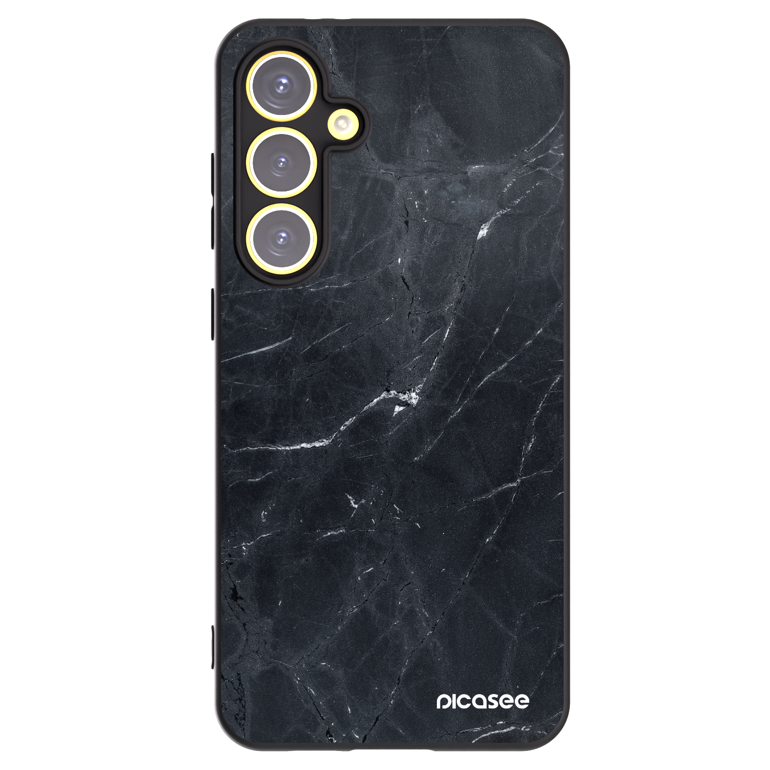 Picasee silikonový černý obal pro Samsung Galaxy S24 FE S721B - Black marble