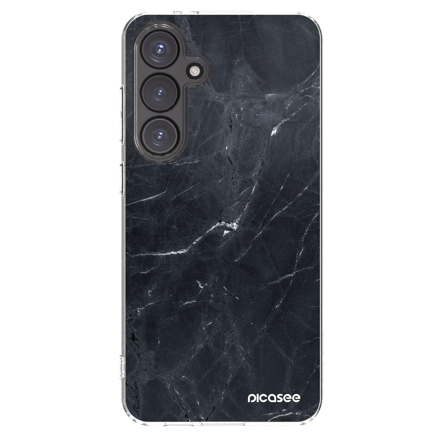 Picasee silikonový průhledný obal pro Samsung Galaxy S24 FE S721B - Black marble
