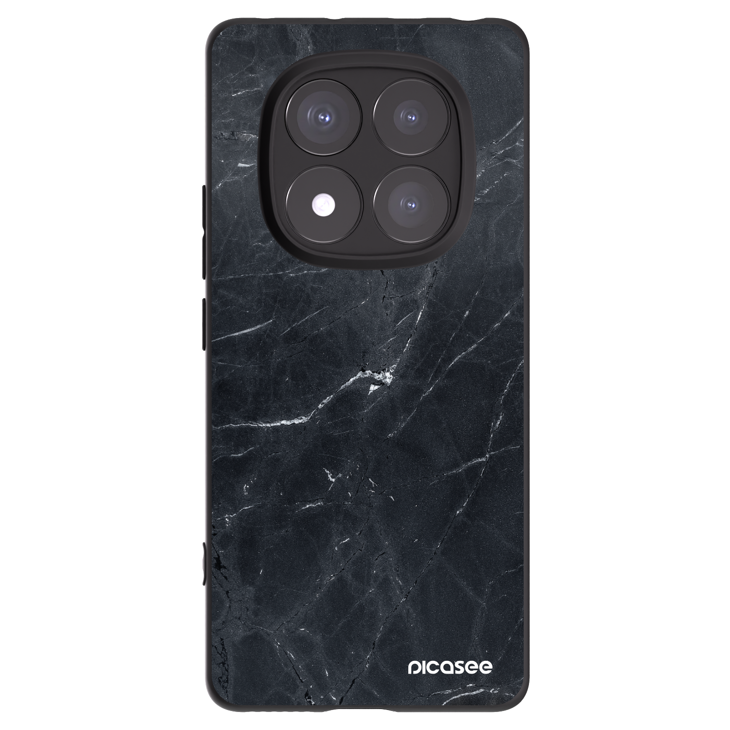 Picasee silikonový černý obal pro Xiaomi Redmi Note 14 Pro 5G - Black marble