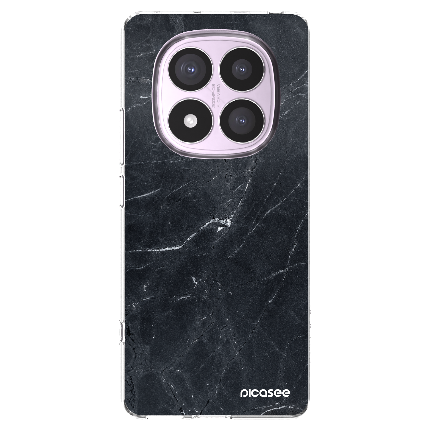 Picasee silikonový průhledný obal pro Xiaomi Redmi Note 14 Pro 5G - Black marble