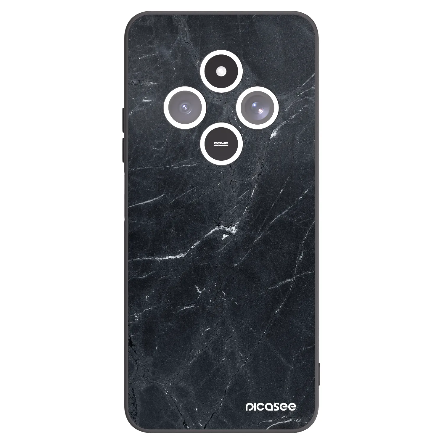 Picasee silikonový černý obal pro Xiaomi Redmi 14C - Black marble