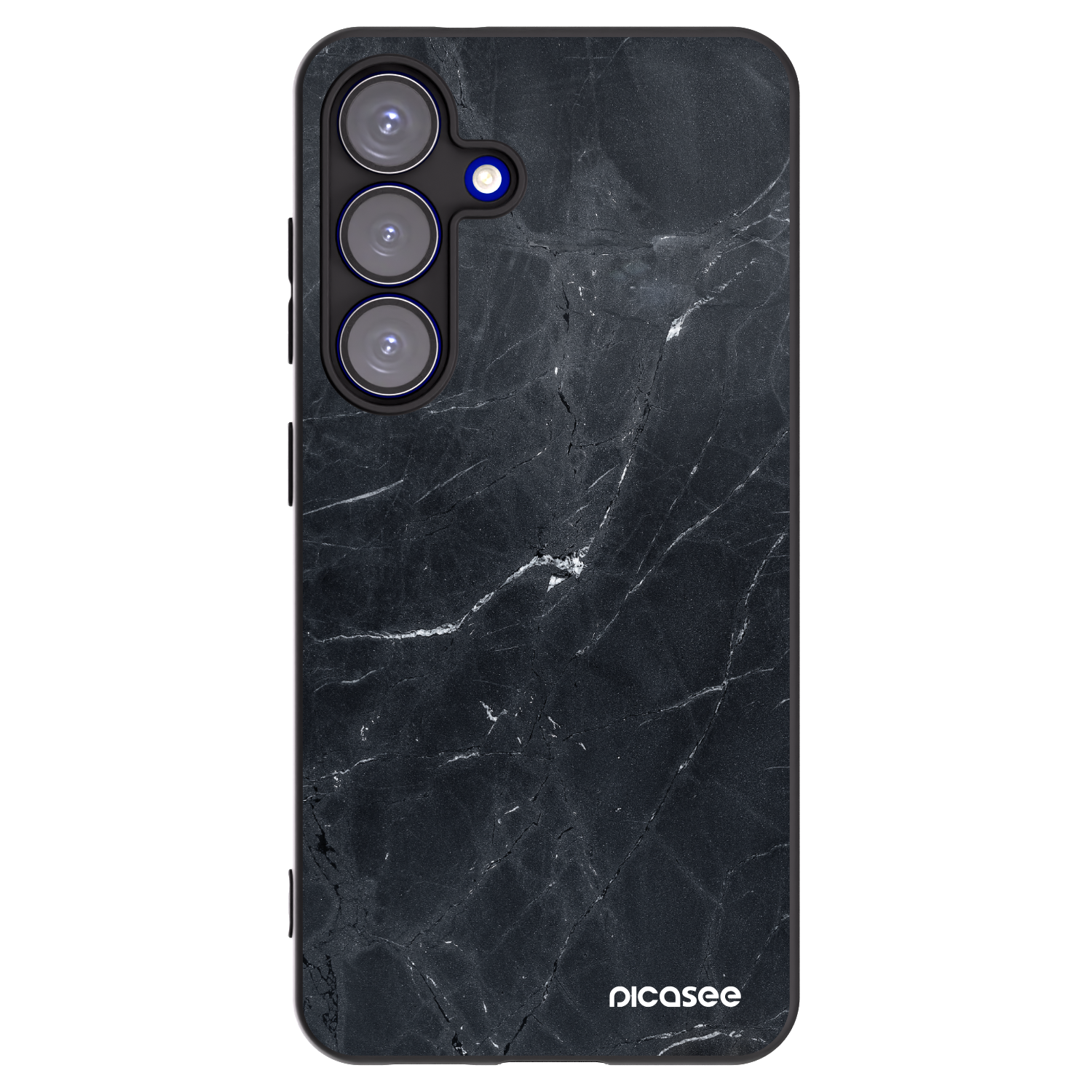 Picasee silikonový černý obal pro Samsung Galaxy S25 5G - Black marble