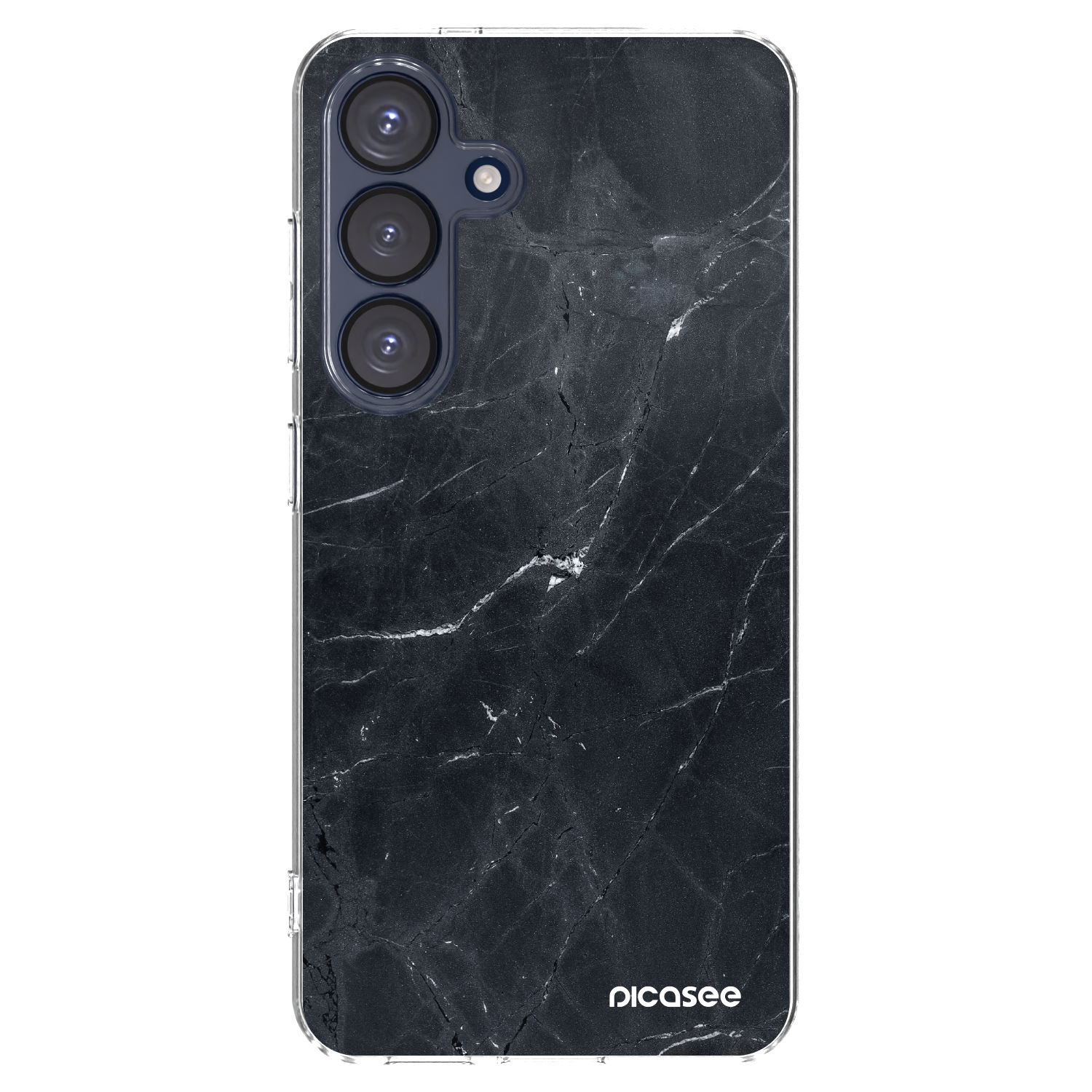 Picasee silikonový průhledný obal pro Samsung Galaxy S25 5G - Black marble