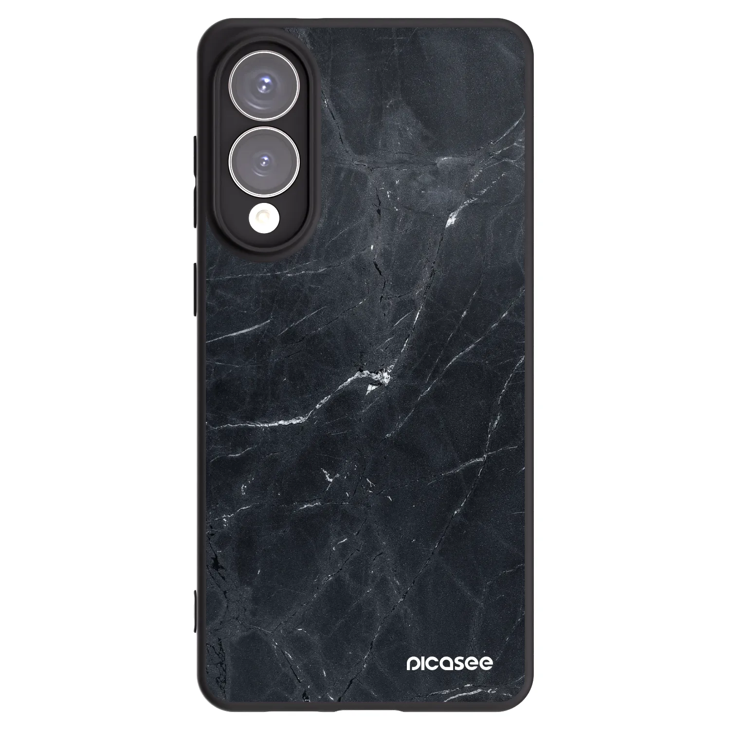 Picasee silikonový černý obal pro Samsung Galaxy S25 Edge 5G - Black marble