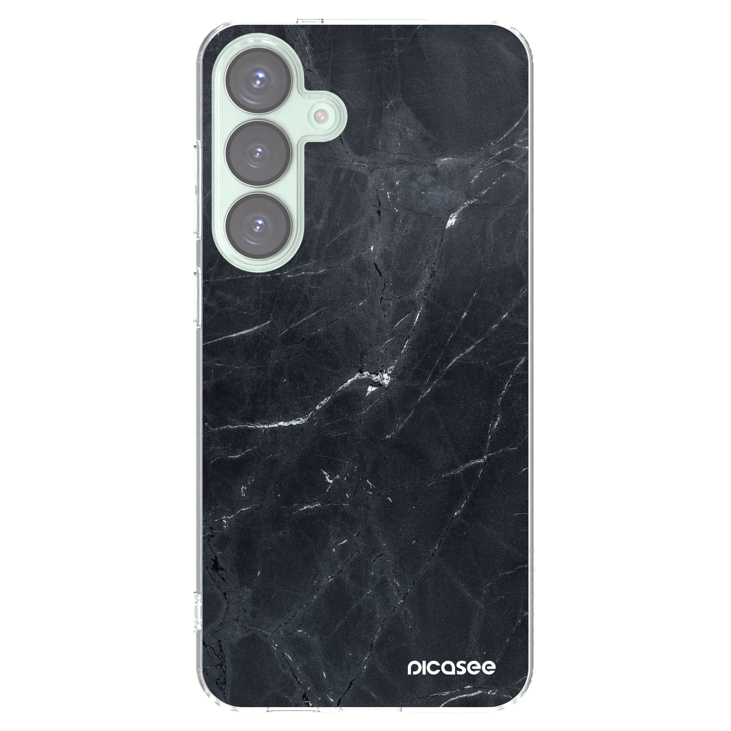 Picasee silikonový průhledný obal pro Samsung Galaxy S25+ 5G - Black marble