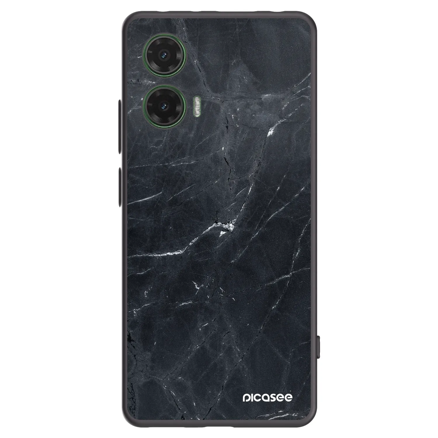 Picasee silikonový černý obal pro Motorola Moto G35 5G - Black marble