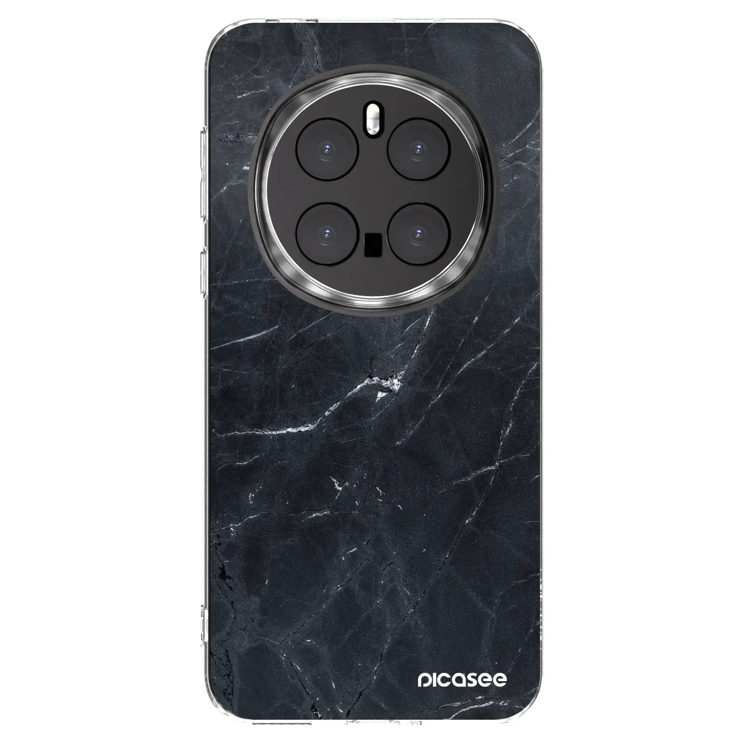 Picasee silikonový průhledný obal pro Honor Magic7 Pro 5G - Black marble