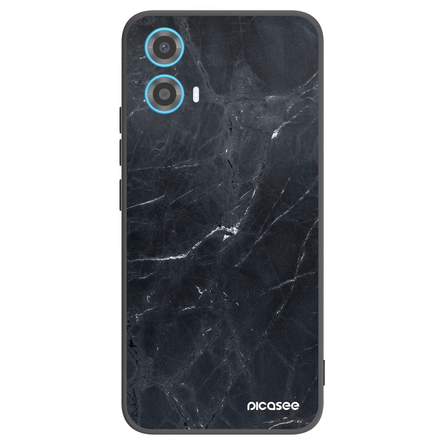 Picasee silikonový černý obal pro Motorola Moto G34 5G - Black marble