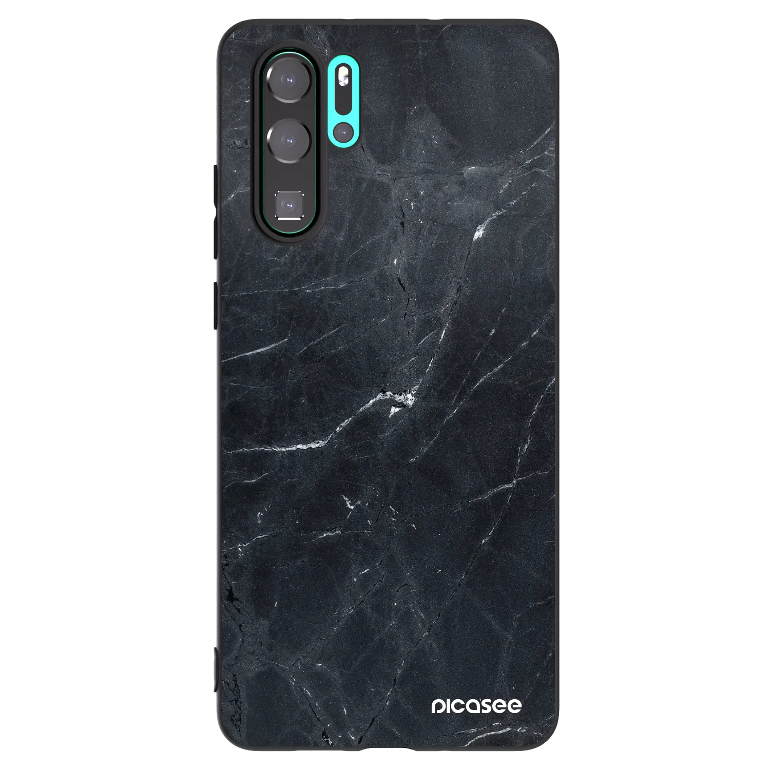 Picasee silikonový černý obal pro Huawei P30 Pro - Black marble