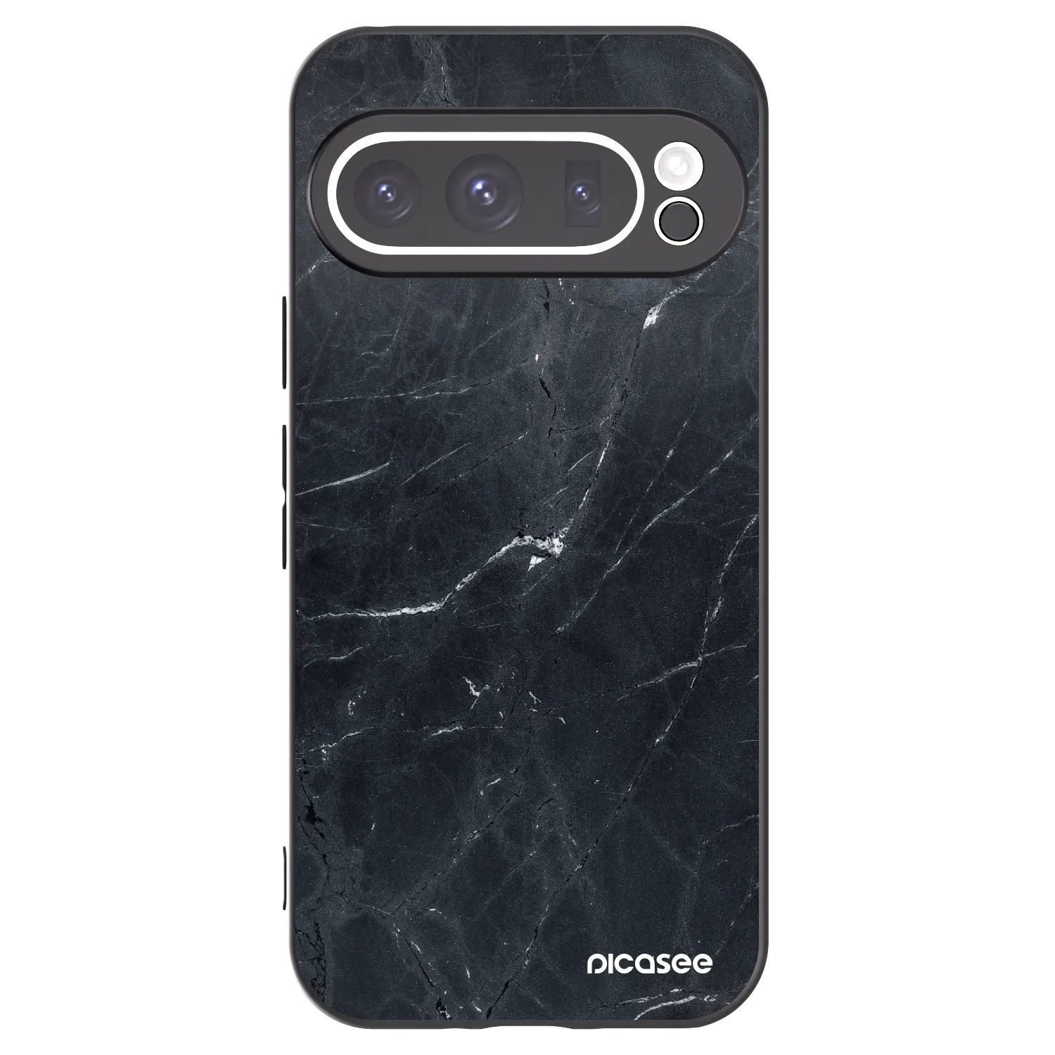 Picasee silikonový černý obal pro Google Pixel 9 Pro - Black marble