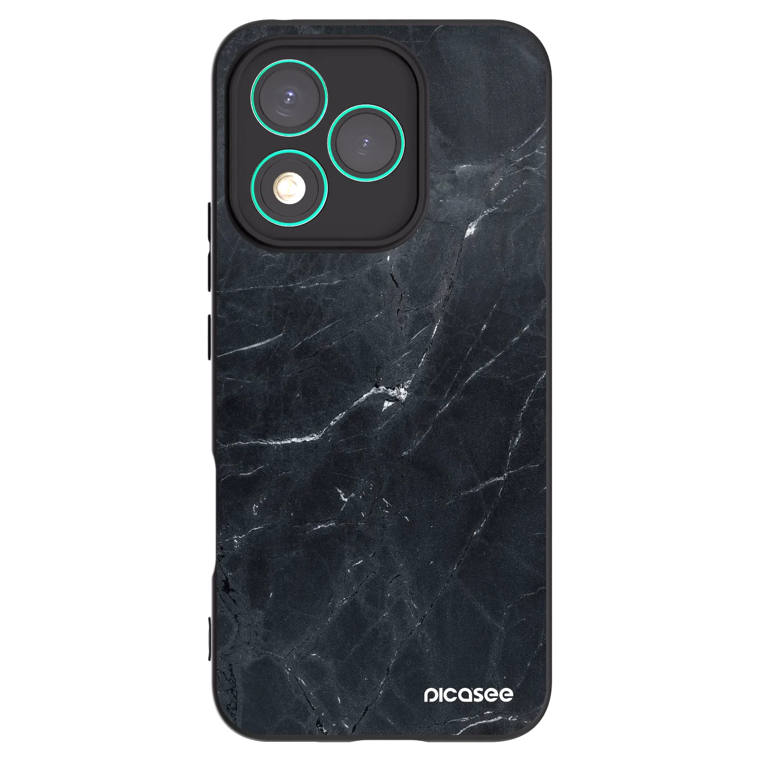 Picasee silikonový černý obal pro Honor 400 Lite 5G - Black marble