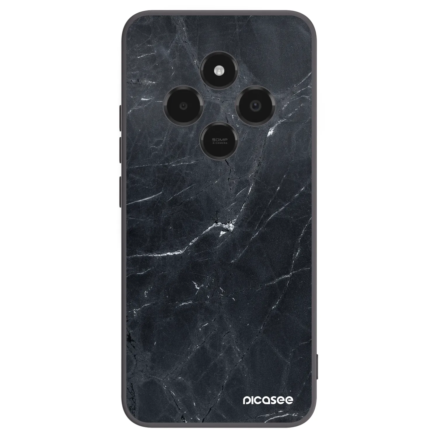 Picasee silikonový černý obal pro Xiaomi Poco C75 - Black marble