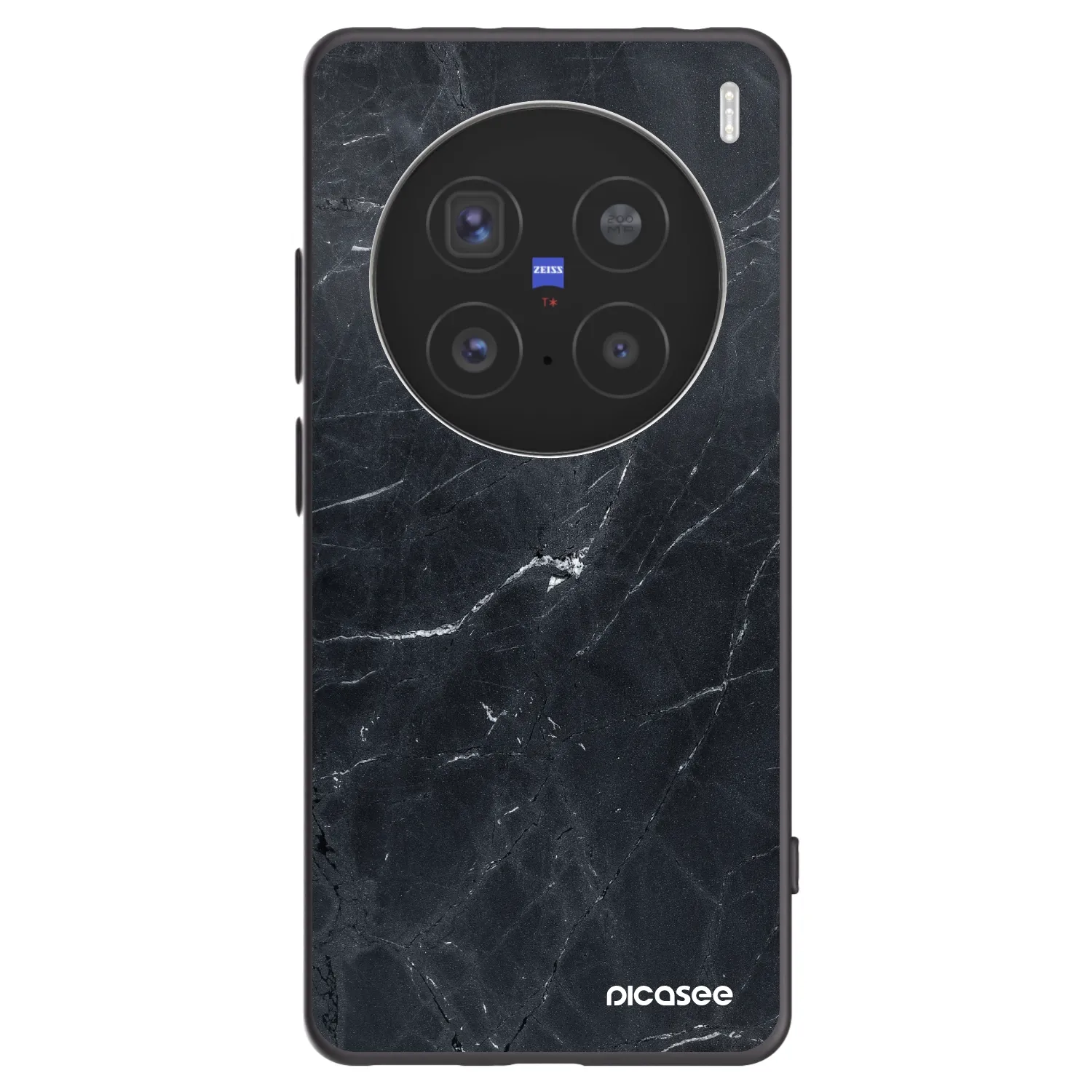 Picasee silikonový černý obal pro Vivo X200 Pro - Black marble