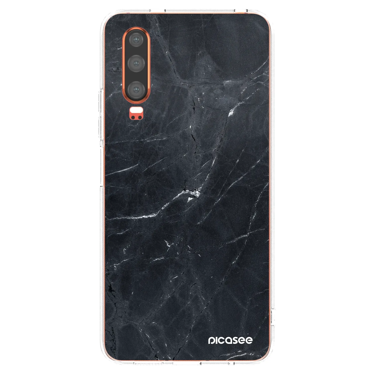 Picasee silikonový průhledný obal pro Huawei P30 - Black marble