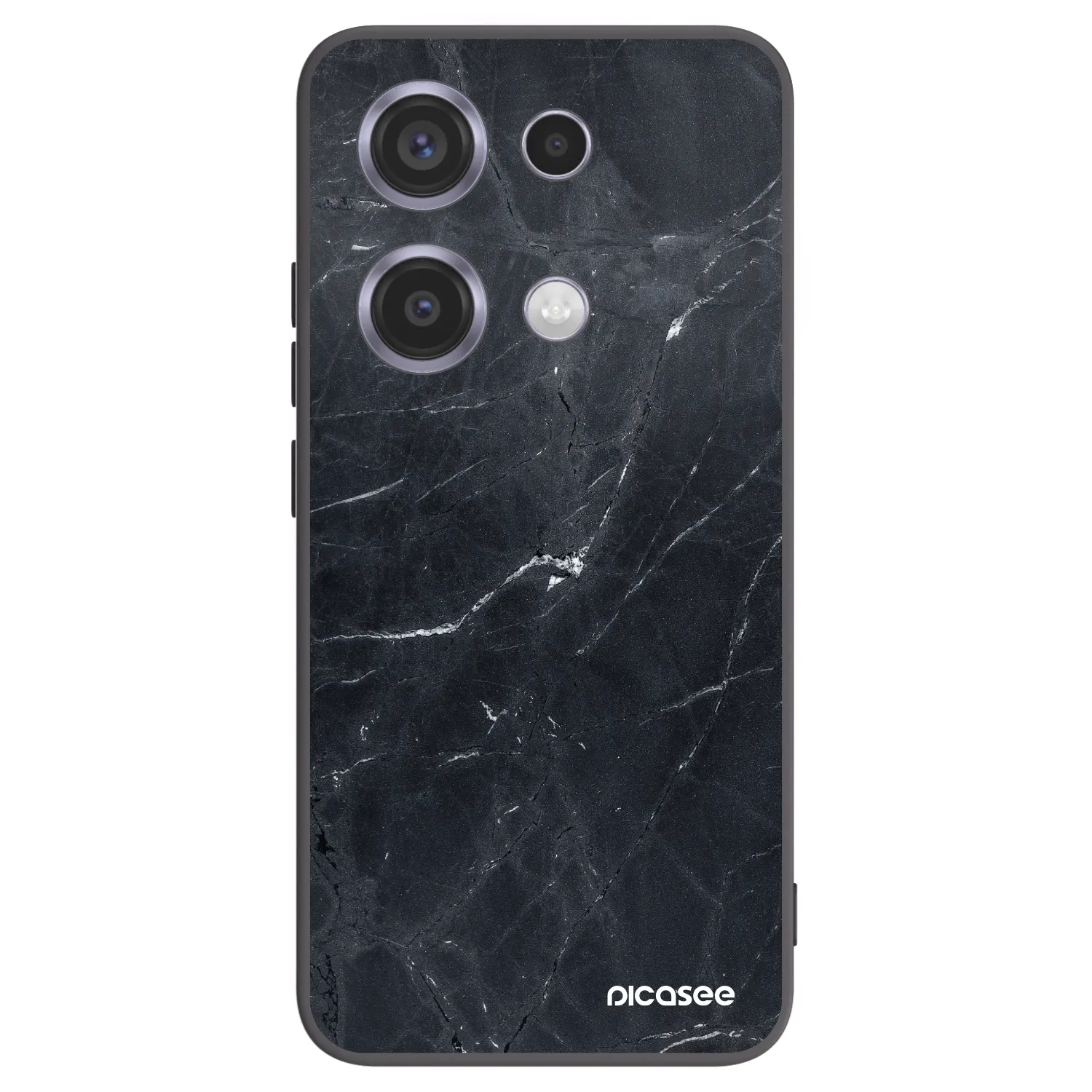 Picasee silikonový černý obal pro Xiaomi Redmi Note 14S - Black marble