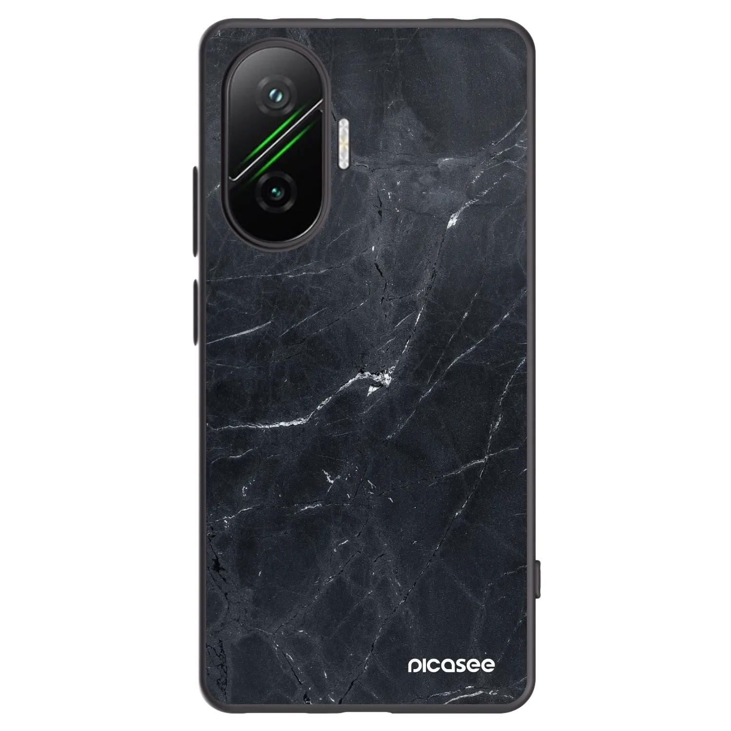 Picasee silikonový černý obal pro Xiaomi Poco F7 5G - Black marble