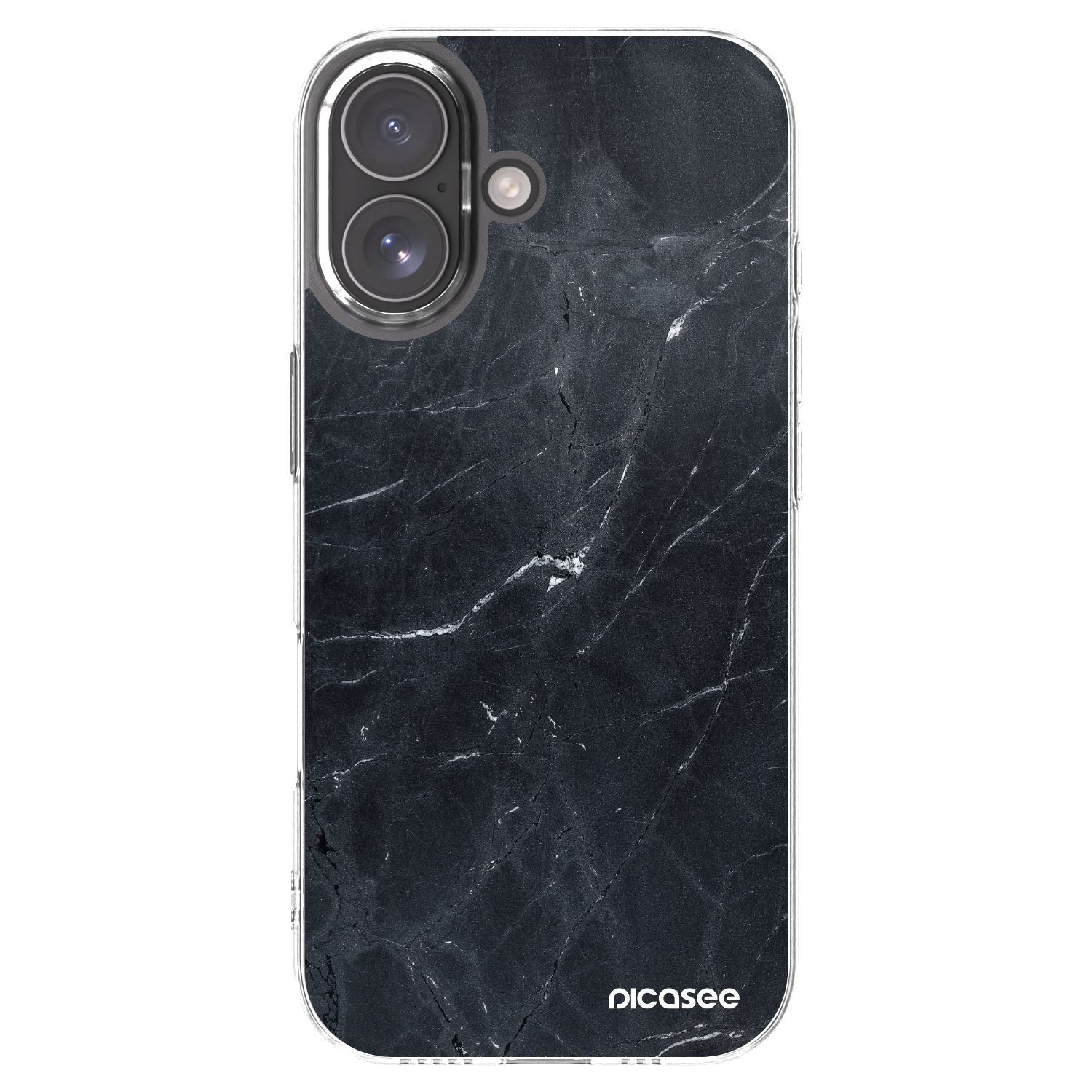 Picasee silikonový průhledný obal pro Apple iPhone 17 - Black marble