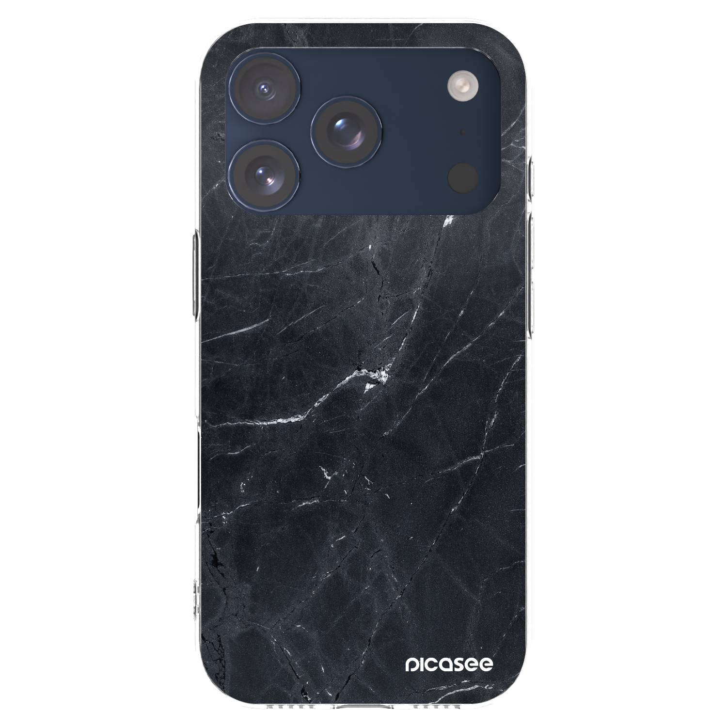 Picasee silikonový průhledný obal pro Apple iPhone 17 Pro - Black marble