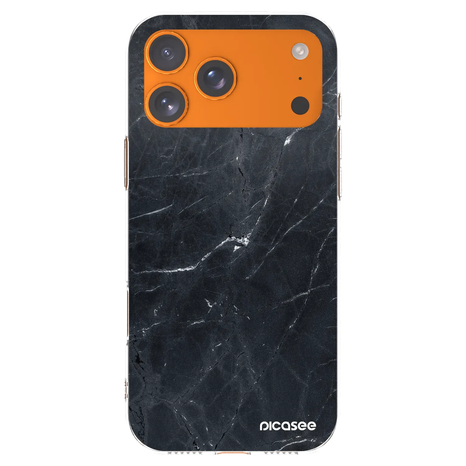 Picasee silikonový průhledný obal pro Apple iPhone 17 Pro Max - Black marble