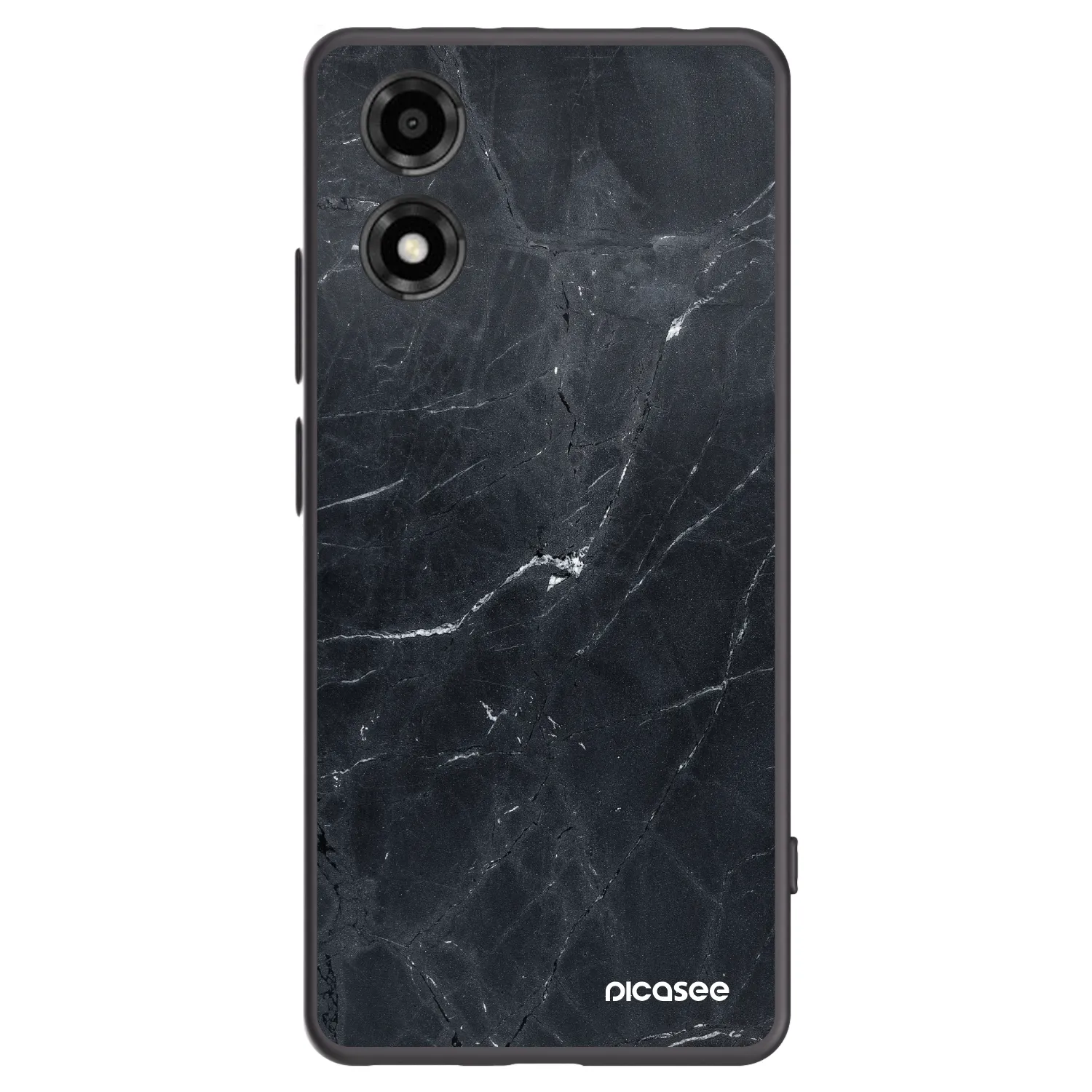 Picasee silikonový černý obal pro Motorola Moto E14 - Black marble