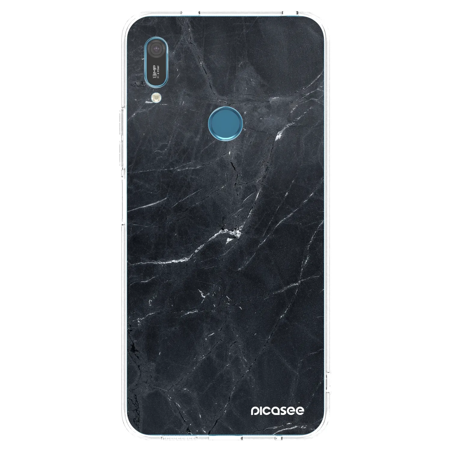 Picasee silikonový průhledný obal pro Huawei Y6 2019 - Black marble