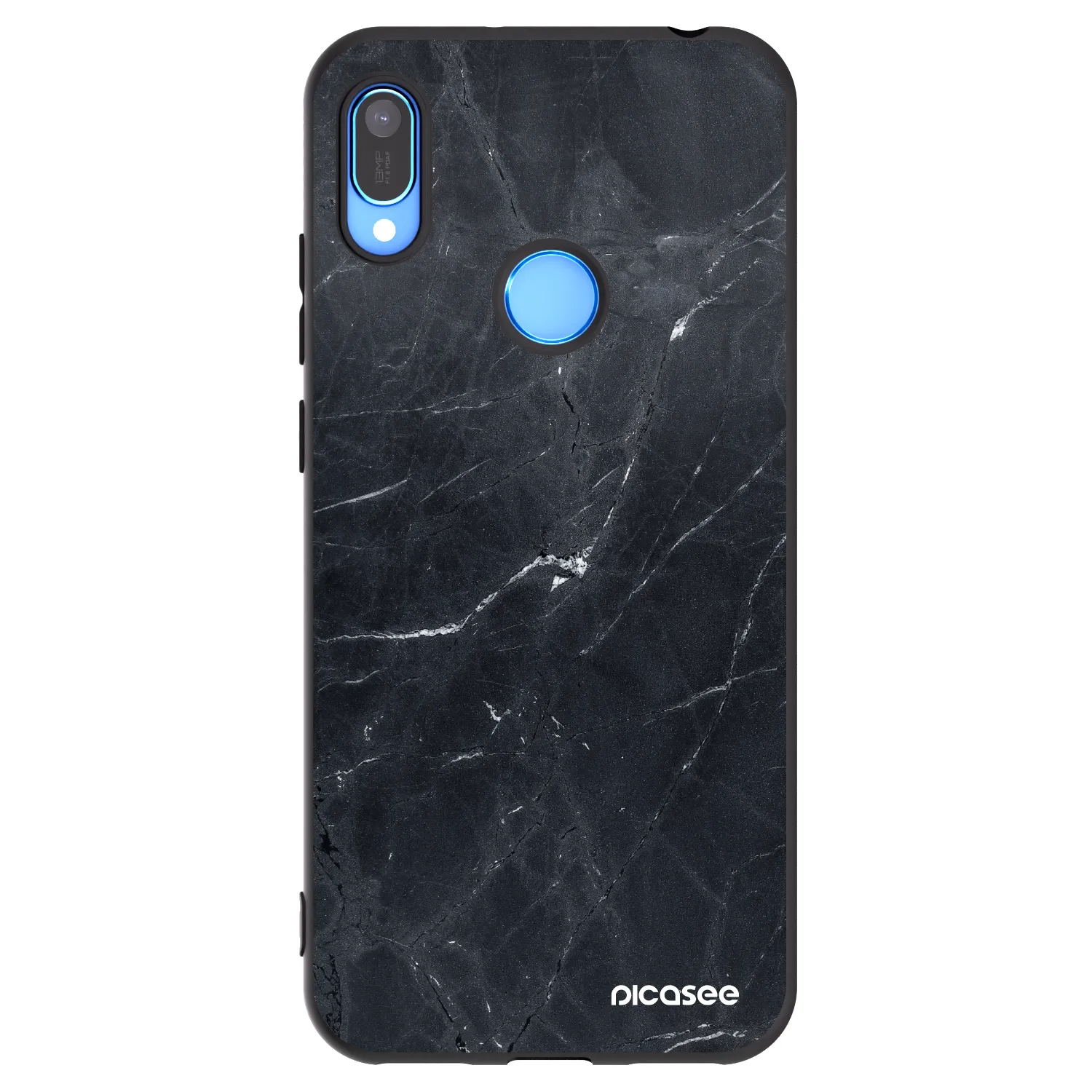 Picasee silikonový černý obal pro Huawei Y6 2019 - Black marble