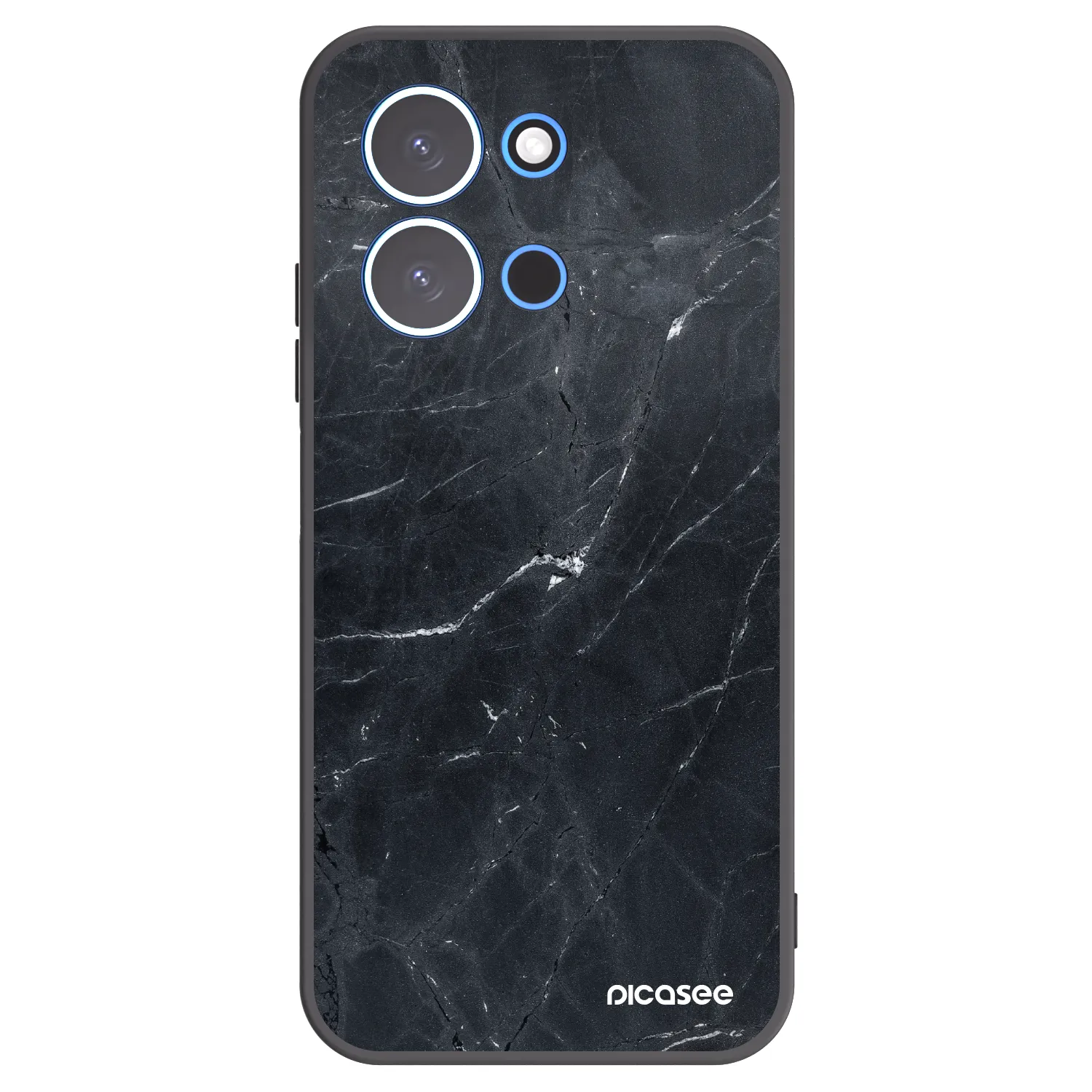 Picasee silikonový černý obal pro Xiaomi Redmi 15C 4G - Black marble