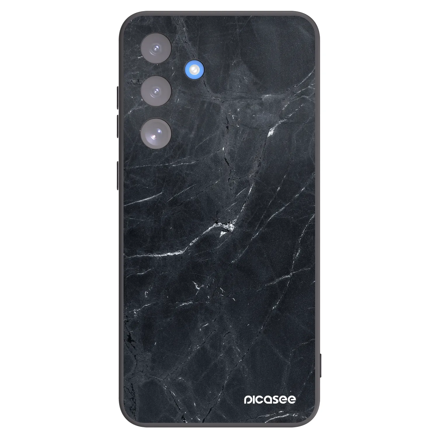 Picasee silikonový černý obal pro Samsung Galaxy S25 FE 5G - Black marble