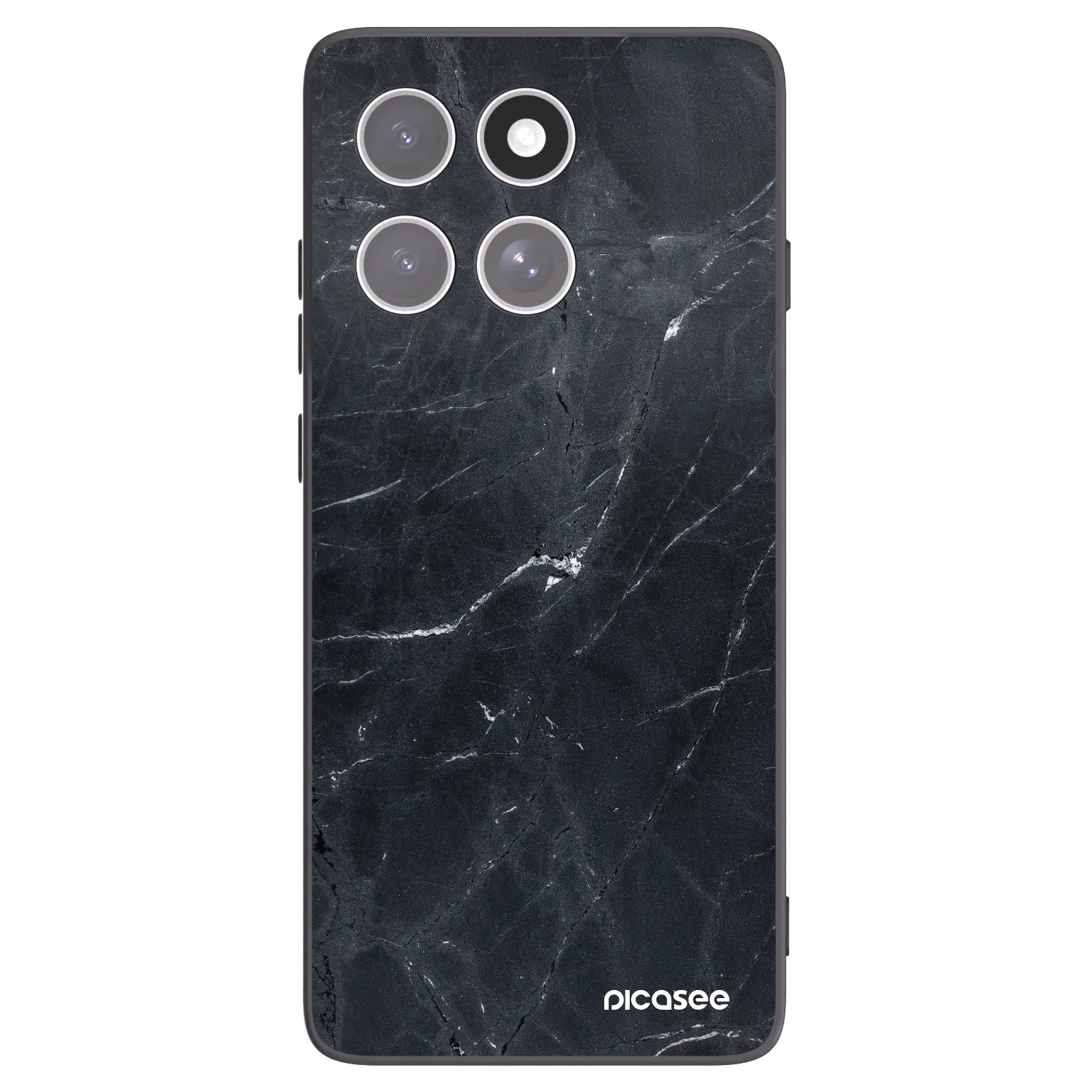 Picasee silikonový černý obal pro Motorola Edge 60 Fusion - Black marble