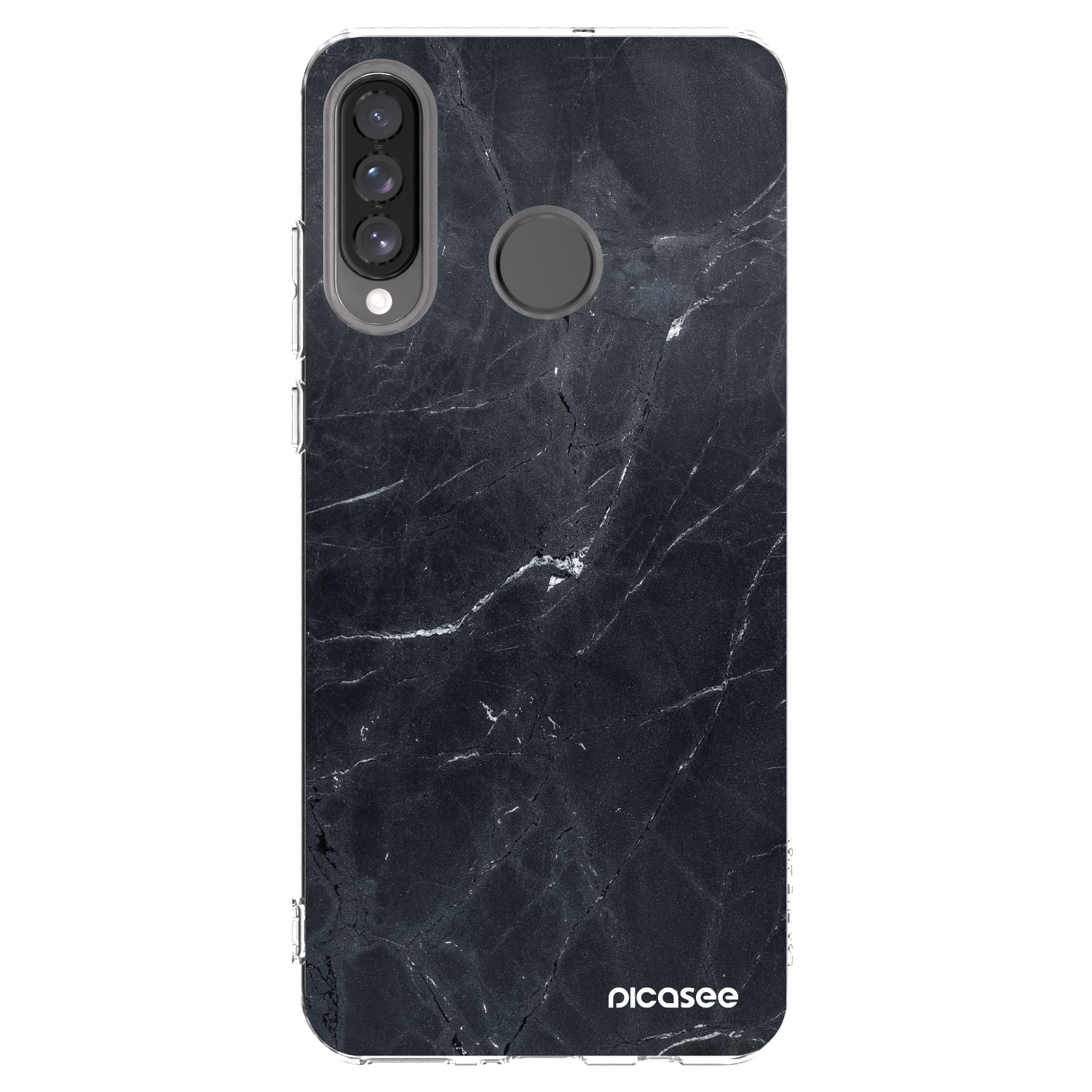 Picasee silikonový průhledný obal pro Huawei P30 Lite - Black marble