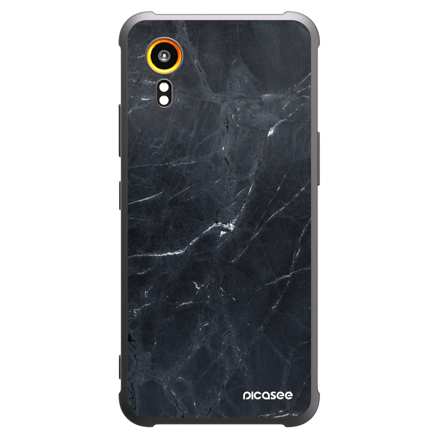 Picasee silikonový černý obal pro Samsung Galaxy Xcover 7 - Black marble